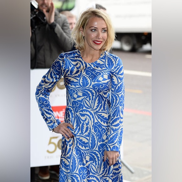 Zara Long Printed Dress - Satin Maxi Dress - Picture 9 of 15